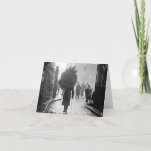 Vintage Christmas Card SOLDIER WITH TREE 1915