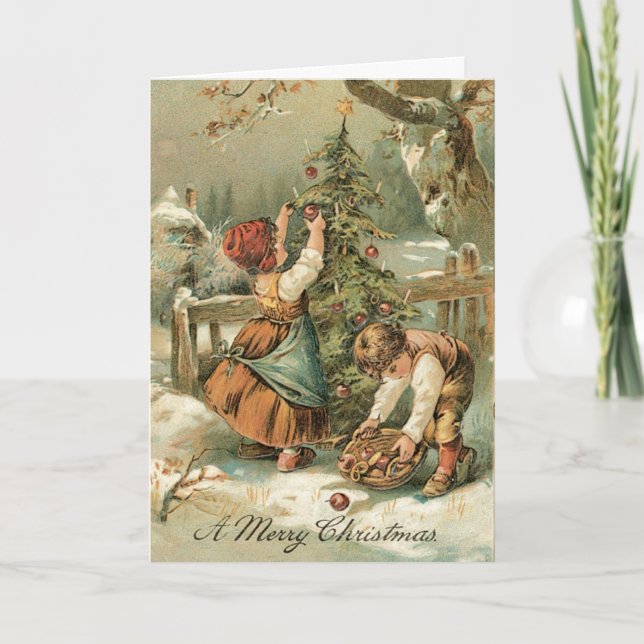 Vintage Christmas Card - Very sweet card (Front)