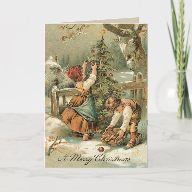 Vintage Christmas Card - Very sweet card (Front)