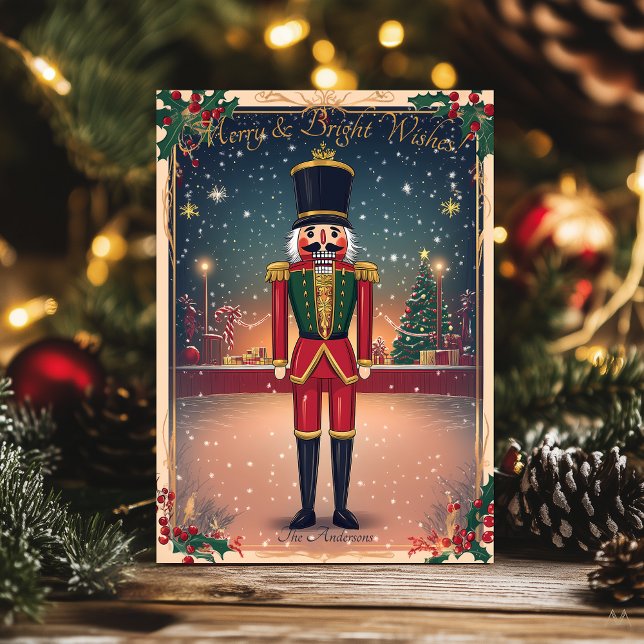 Vintage Christmas Card with Nutcracker Soldier (Creator Uploaded)