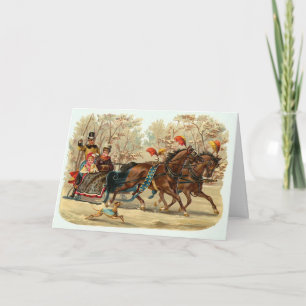 Vintage Christmas Card with Sleigh, Customise It