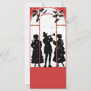Vintage Christmas Carolers Silhouette Illustration