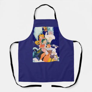Vintage Christmas Carolers Under the Stars Apron