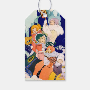 Vintage Christmas Carolers Under the Stars Gift Tags