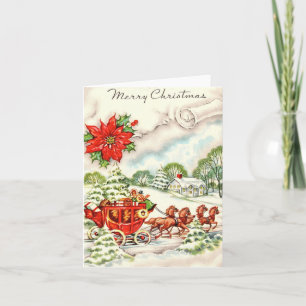 Vintage Christmas Carriage Card