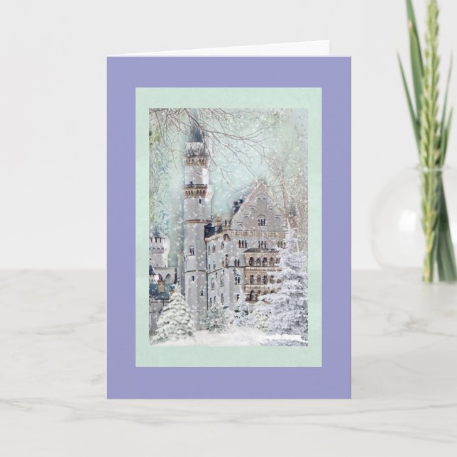 Vintage Christmas Castle Card (Front)