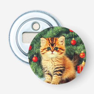 Vintage Christmas Cat Bottle Opener