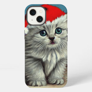 Vintage Christmas Cat in Santa Hat iPhone 13 Case