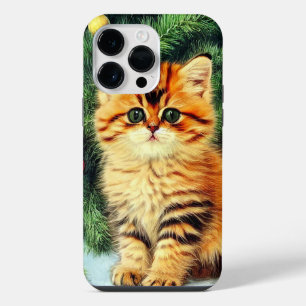 Vintage Christmas Cat iPhone 14 Pro Max Case