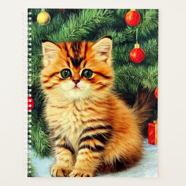 Vintage Christmas Cat Planner (Front)