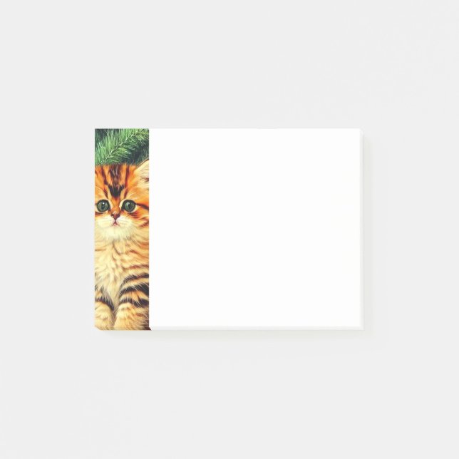 Vintage Christmas Cat Post-it Notes (Front)