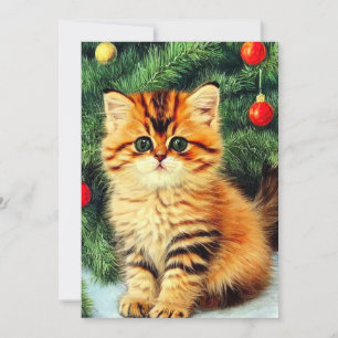 Vintage Christmas Cat Save The Date