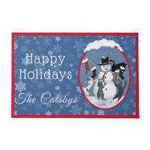 Vintage Christmas Cats and Snowman Custom 