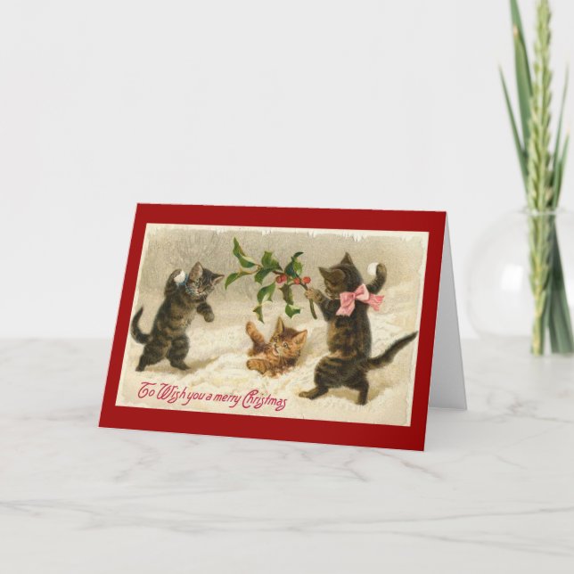 vintage christmas cats holiday card (Front)