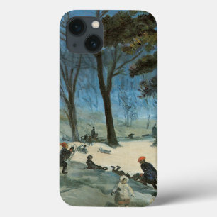 Vintage Christmas, Central Park in Winter Glackens iPhone 13 Case