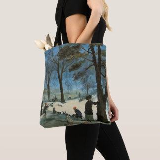 Vintage Christmas, Central Park in Winter Glackens Tote Bag