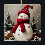 Vintage Christmas - Ceramic Square Ornament<br><div class="desc">Vintage Christmas - Ceramic Square Ornament
Design 02
A perfect little gift!</div>