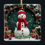 Vintage Christmas - Ceramic Square Ornament<br><div class="desc">Vintage Christmas - Ceramic Square Ornament
Design 04
A perfect little gift!</div>