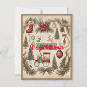 Vintage Christmas Charm Invitation