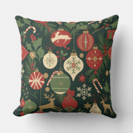 Vintage Christmas Cheer Pattern  Cushion