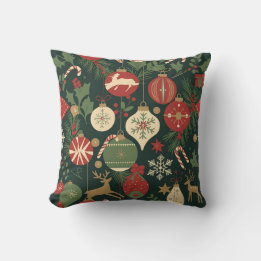 Vintage Christmas Cheer Pattern Cushion