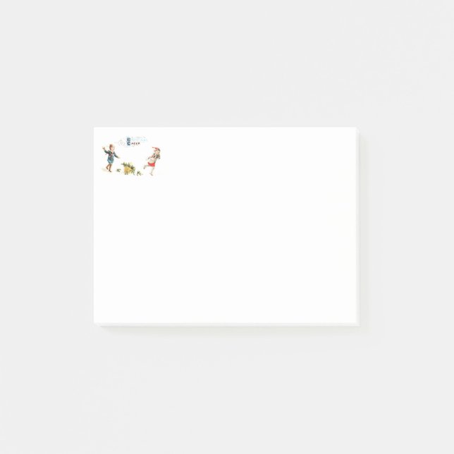 Vintage Christmas Cheer - Snowball Fun Post-it Notes (Front)