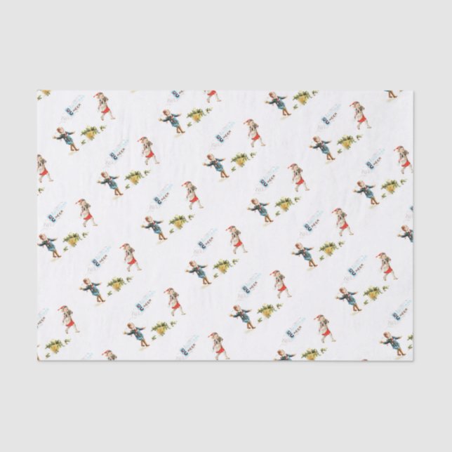 Vintage Christmas Cheer - Snowball Fun Tissue Paper (Front)