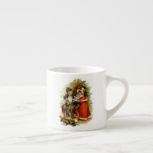 Vintage Christmas Children Espresso Cup