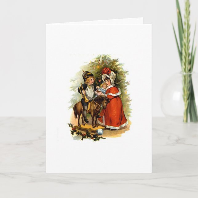 Vintage Christmas Children Holiday Card (Front)