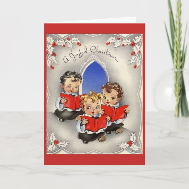 Vintage Christmas - Children in a Choir, Holiday Card (Front)