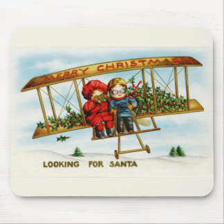 Vintage Christmas Children Looking For Santa Mouse Mat
