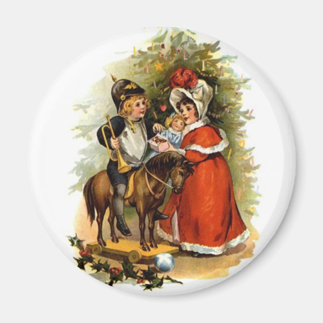 Vintage Christmas Children Magnet (Front)