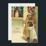 Vintage Christmas Children See Santa Claus Holiday Card<br><div class="desc">Vintage Christmas Children See Santa Claus</div>