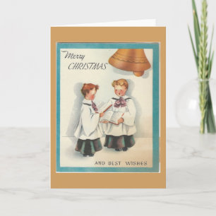 Vintage Christmas Choir Boys Holiday Card