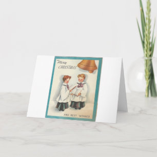 Vintage Christmas Choir Boys Holiday Card