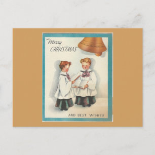 Vintage Christmas Choir Boys Holiday Postcard