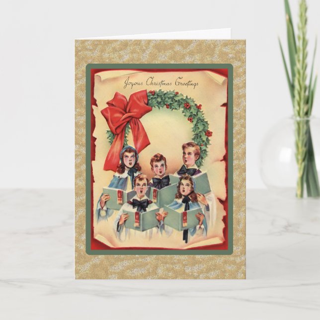 Vintage Christmas Choir Holiday Card (Front)