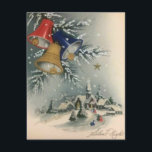 Vintage Christmas Church Bells Winter Holiday Card<br><div class="desc">Christian Vintage Christmas Church Bells Holiday Winter Snow Card.</div>