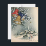 Vintage Christmas Church Bells Winter Holiday Card<br><div class="desc">Christian Vintage Christmas Church Bells Holiday Winter Snow Card.</div>