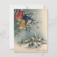 Vintage Christmas Church Bells Winter