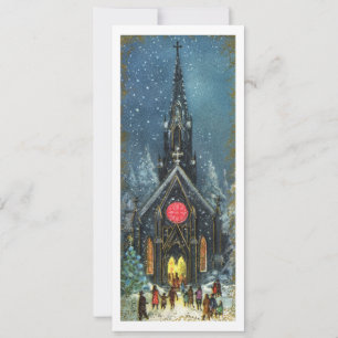 Vintage Christmas Church Holiday Card