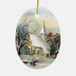 Vintage Christmas Church ornament