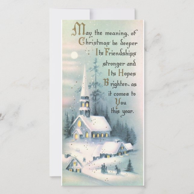 Vintage Christmas Church Winter Holiday Card (Front)