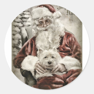 Vintage Christmas Classic Round Sticker
