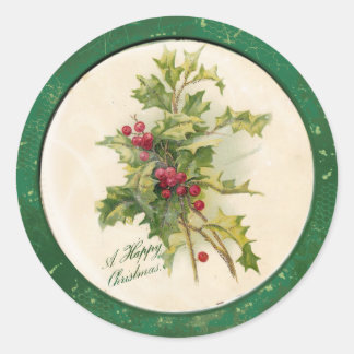 Vintage Christmas Classic Round Sticker