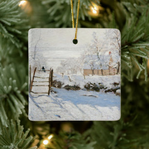 Vintage Christmas, Claude Monet's The Magpie Ceramic Ornament