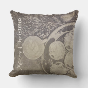 Vintage Christmas Coffee & Cookies Cushion