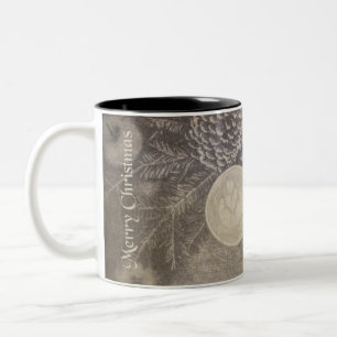 Vintage Christmas Coffee & Cookies Two-Tone Coffee Mug