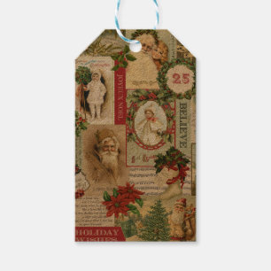 VINTAGE CHRISTMAS COLLAGE GIFT TAGS