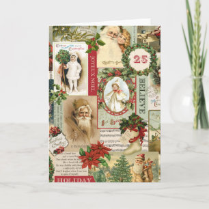 VINTAGE CHRISTMAS COLLAGE HOLIDAY CARD